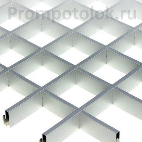 Потолок Грильято металлик матовый 60х60